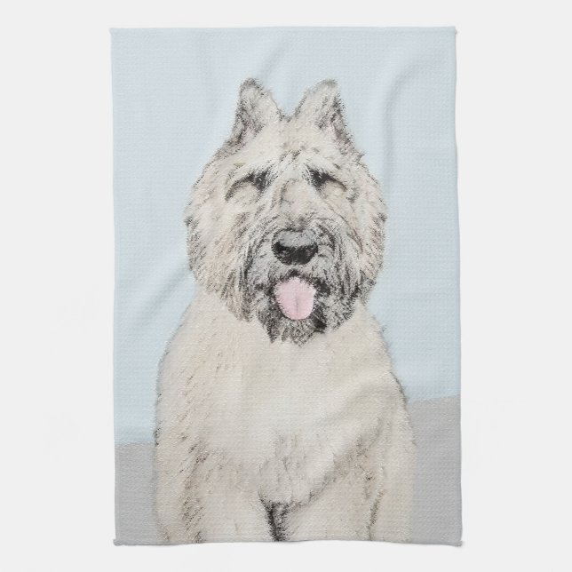 Bouvier des Flandres Painting - Original Dog Art Tea Towel (Vertical)