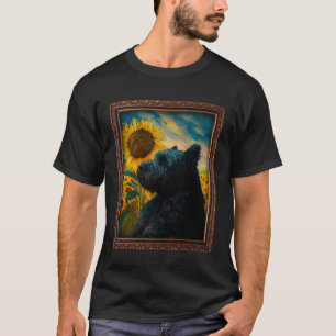 Bouvier Des Flandres Painting Sunflower Flower Mum T-Shirt