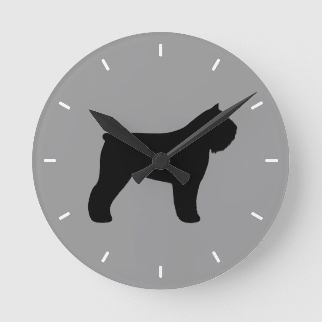 Bouvier des Flandres Silhouette Round Clock (Front)