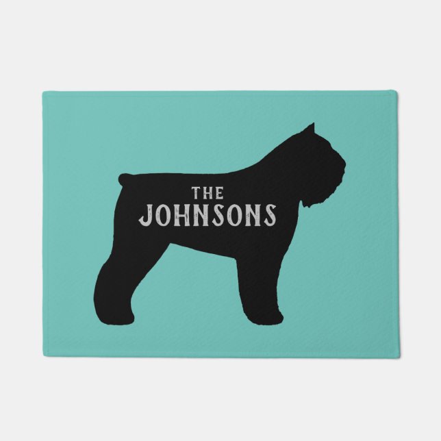 Bouvier des Flandres Silhouette Welcome Mat Custom (Front)