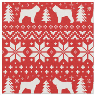 Bouvier des Flandres Silhouettes Christmas Holiday Fabric
