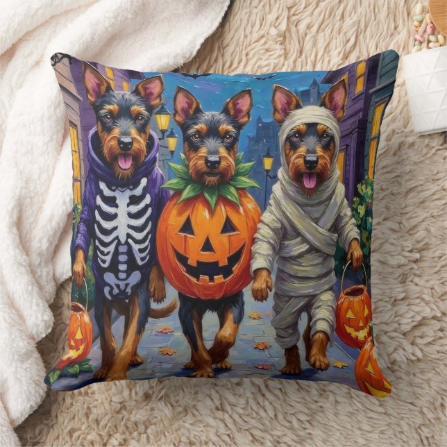 Bouvier des Flandres Trick-or-Treating Halloween Cushion (Blanket)