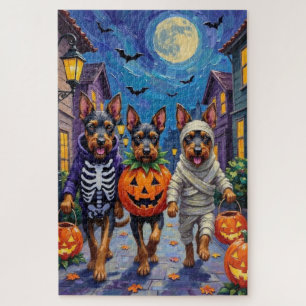 Bouvier des Flandres Trick-or-Treating Halloween Jigsaw Puzzle