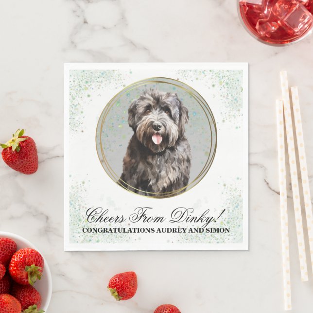 Bouvier des Flandres Wedding Napkins With Photo (Insitu)