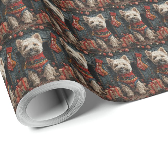 Bouviers Des Flandres Christmas Gifts Fireplace Wrapping Paper (Roll Corner)