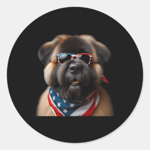Bouviers Des Flandres Dog 4th Of July American Ind Classic Round Sticker