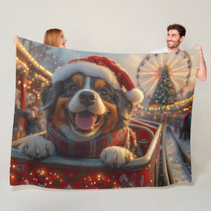 Bouviers des Flandres Dog Roller Coaster Christmas Fleece Blanket