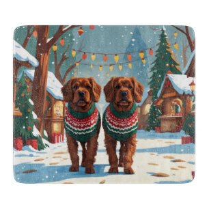 Bouviers des Flandres Dogs Christmas Snow Holiday Cutting Board
