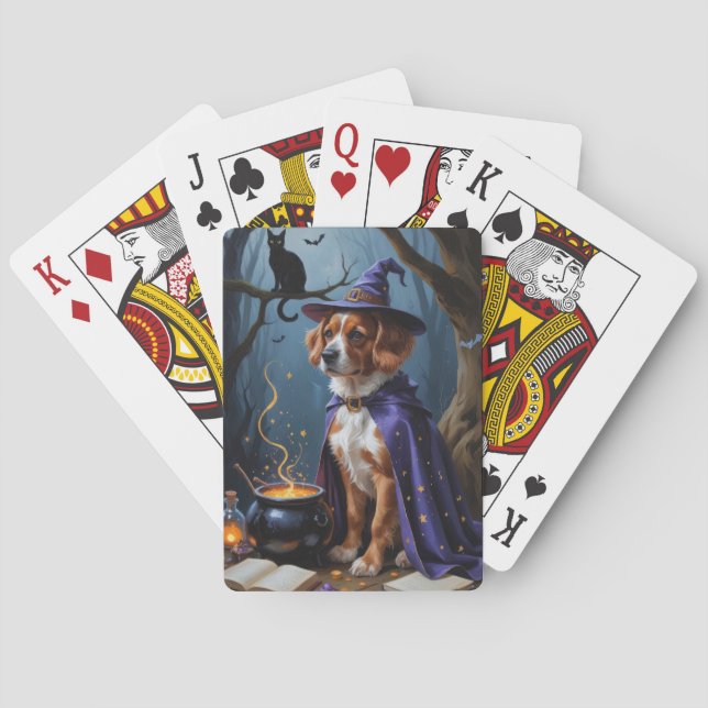 Bouviers des Flandres Whimsical Halloween Painting Playing Cards (Back)