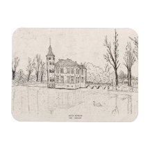 Bouvigne Castle Breda Netherlands Pen Illustration