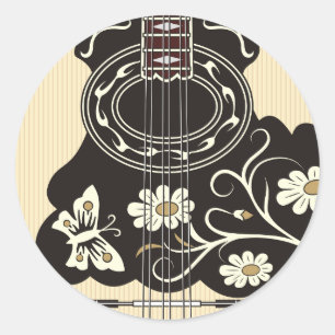Bouzouki Classic Round Sticker