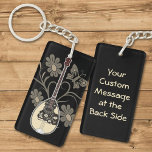 Bouzouki Keychain<br><div class="desc">Greek bouzouki with three strings. Custom background colour. Custom text at the back.</div>
