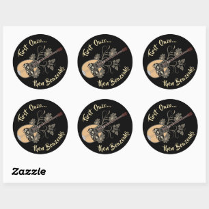 Bouzouki Ouzo Classic Round Sticker