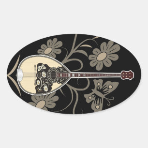 Bouzouki Oval Sticker
