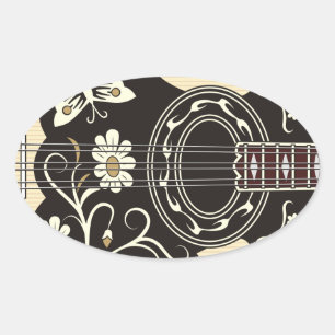 Bouzouki Oval Sticker