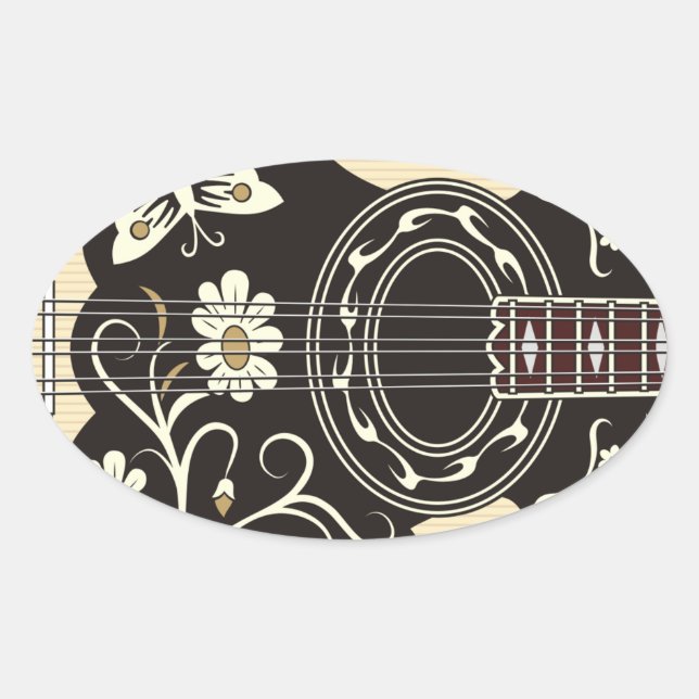 Bouzouki Oval Sticker (Front)