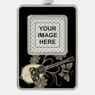 Bouzouki Silver Plated Framed Ornament