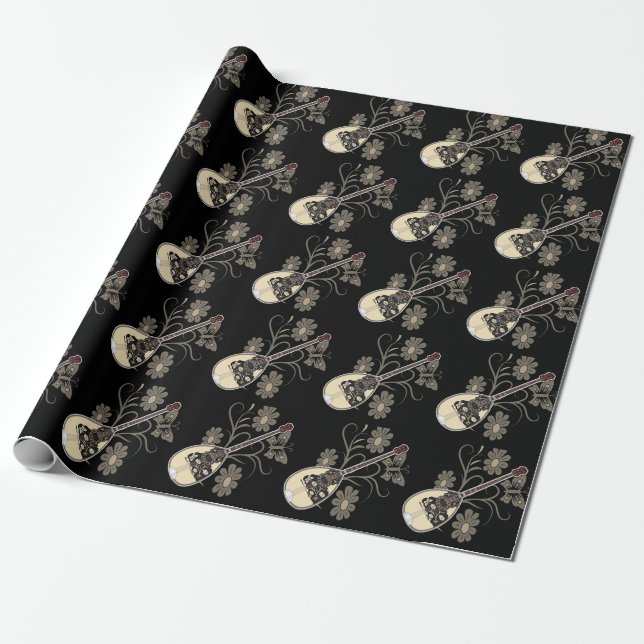 Bouzouki Wrapping Paper (Unrolled)