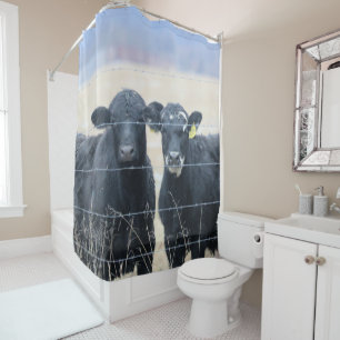 Bovine bystanders shower curtain