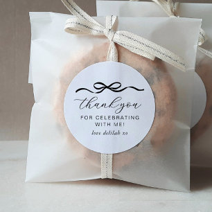 Bow 1st Birthday Classic Round Sticker