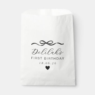 Bow 1st Birthday Favour Bag