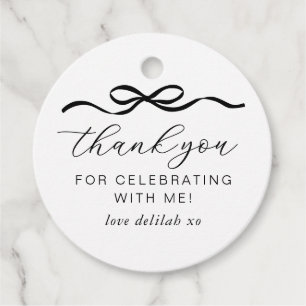 Bow 1st Birthday Favour Tags