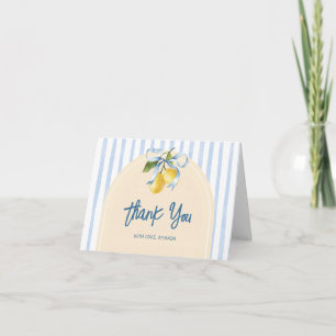Bow A Sweet Little One Citrus Lemon Baby Shower Thank You Card