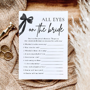 Bow All Eyes On The Bride Bridal Shower Game  Invitation