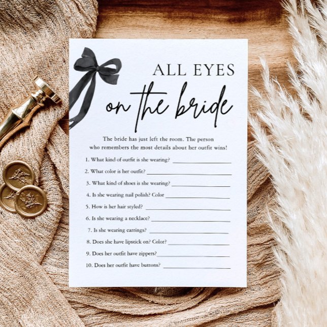 Bow All Eyes On The Bride Bridal Shower Game  Invitation (Creator Uploaded)