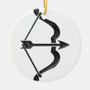 Bow and Arrow Ceramic Ornament