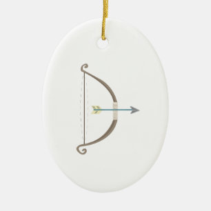 Bow and Arrow Ceramic Tree Decoration