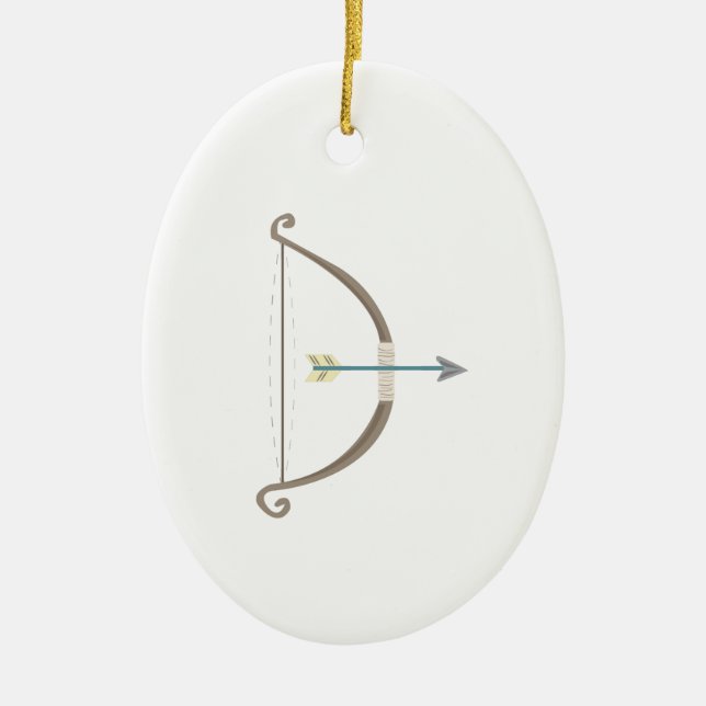 Bow and Arrow Ceramic Tree Decoration (Front)
