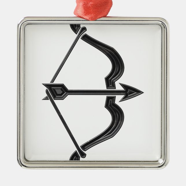 Bow and Arrow Metal Tree Decoration (Front)