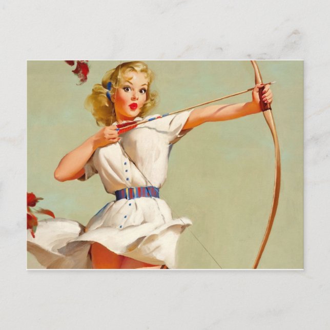 Bow and Arrow Pin-Up Postcard (Front)