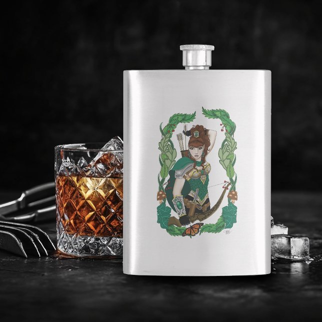 Bow and Arrow Woodland Elf Hip Flask (Creator Uploaded)