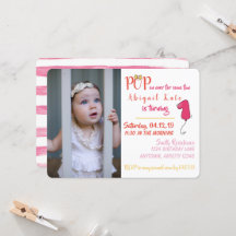 Bow and Balloons Themed 1st Photo Pink 