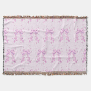 Bow and Bunnies Throw Blanket