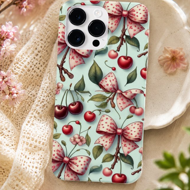 bow and cherry pattern  Case-Mate iPhone case (bow and cherry pattern Case-Mate iPhone case)