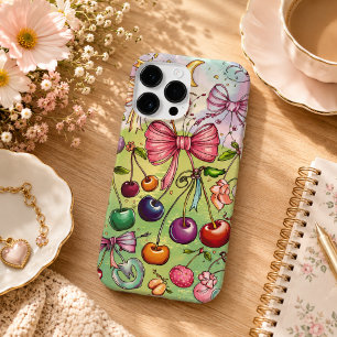 bow and cherry pattern Case-Mate iPhone 14 pro max case