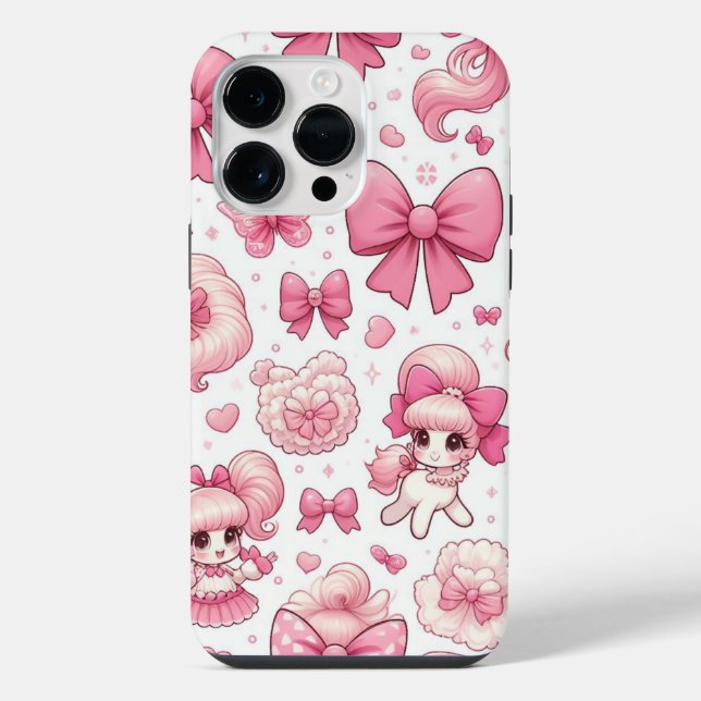 bow and cherry pattern  iPhone case (Back)