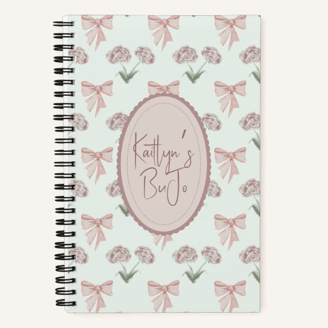 Bow and Rose Coquette Bullet Journal (Front)