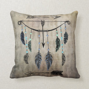 Bow, Arrow, and Feathers Cushion