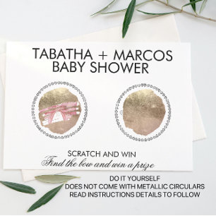 Bow Baby Shower Game Reveal DIY Scratch Card
