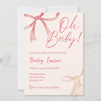 Bow Baby Shower Invitation