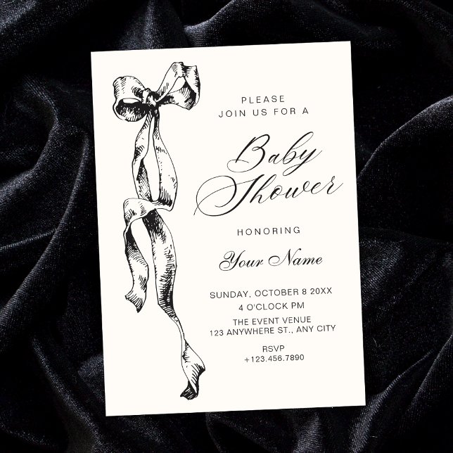 Bow baby shower invitation (Creator Uploaded)