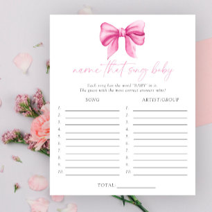 Bow baby shower Name that song baby game