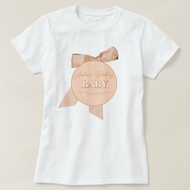 Bow Baby Shower T-Shirt (Design Front)