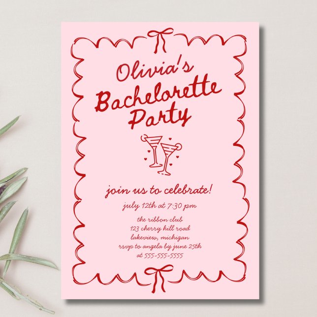 Bow Bachelorette Party Invitation (Creator Uploaded)