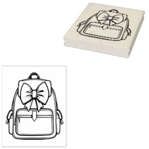 Bow Backpack Rubber Stamp