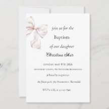 Bow Baptism Invitation
